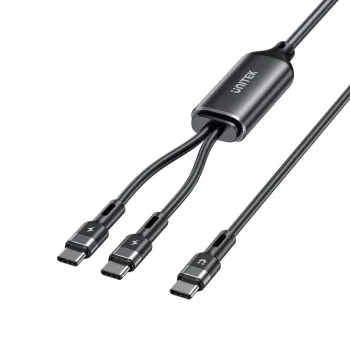Cavo USB-C 2-in-1 Unitek C14146ABK01 1,8 m, USB-C a USB-C, 100 W PD, nero