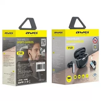 Awei cuffie Bluetooth 5.3 T50 TWS custodia di ricarica /nero