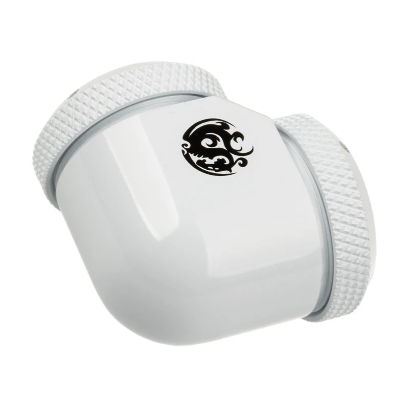 Adattatore 90° BitsPower per hardtube 16 mm OD su hardtube 16 mm OD, bianco