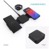 Caricabatterie pieghevole wireless FIXED FIXFLE-SA-BK 3-in-1 per Samsung — caricabatterie portatile compatto per telefono, auricolari, dispositivi indossabili