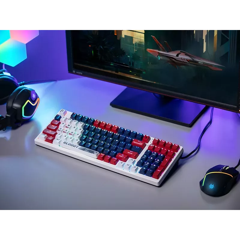 Tastiera gaming meccanica A4Tech Bloody S98, USB, Sports Navy, switch BLMS Red Plus