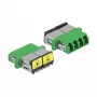 Accoppiatore in fibra ottica DeLOCK 86902 LC Quad femmina a LC Quad femmina monomodale verde