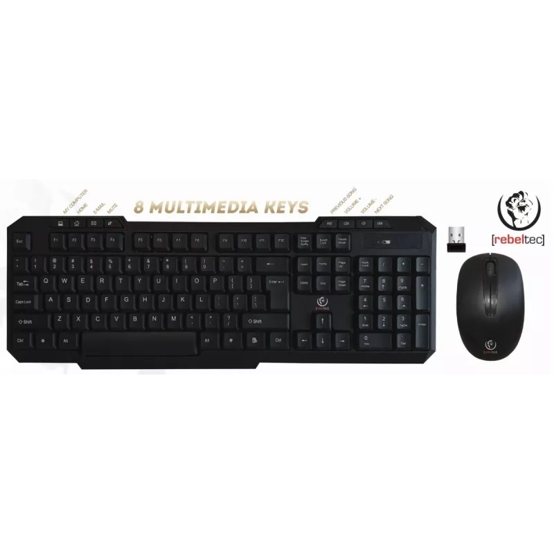 Set tastiera e mouse wireless Rebeltec