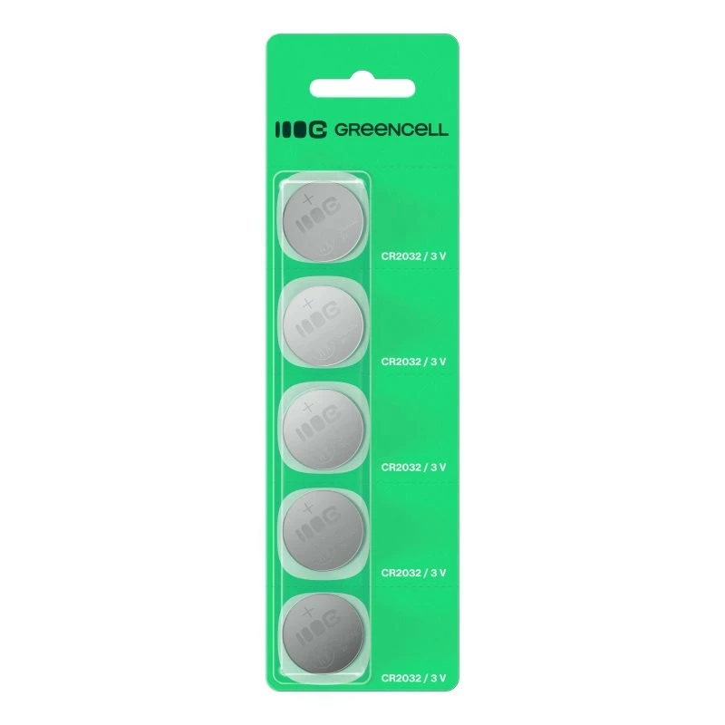 Batteria a bottone Green Cell CR2032 3V — confezione da 5