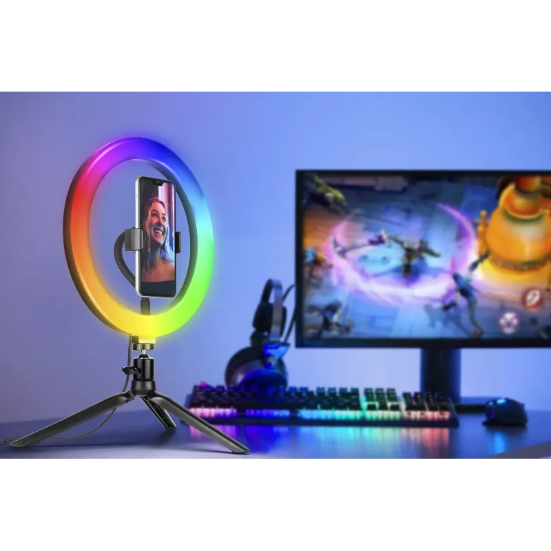 Ring light RGB 26 cm con stativo