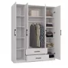 Armadio camera da letto Topeshop ROMANA 160 BIEL KPLB 11 ripiani 4 ante bianco