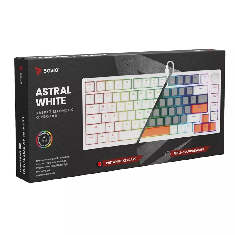 Tastiera gaming Savio ASTRAL WHITE JADE USB QWERTY US International