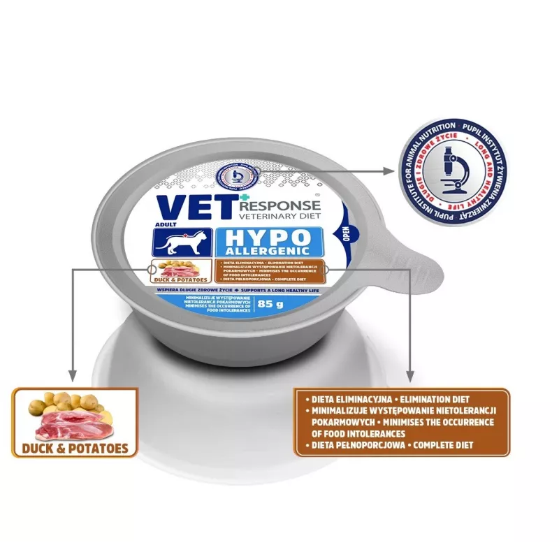 VET RESPONSE Ipoallergenico Anatra - umido per gatti - 85 g