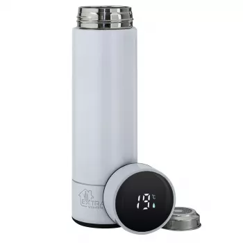 Extralink Smart Travel Mug bianco, tazza termica con indicatore di temperatura
