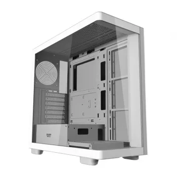 Case per computer DarkFlash DS900G bianco — Mid-Tower, vetro temperato, senza ventole