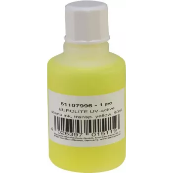 Inchiostro per tampone EUROLITE UV-attivo trasparente giallo 50 ml (51107996)