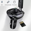 USAMS US-CC115 C21 Trasmettitore FM per auto con caricabatterie USB doppio, Bluetooth 5.0, 3,4 A, nero