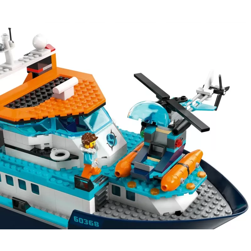 Giocattolo da costruzione LEGO City nave da spedizione artica 60368 — 815 pezzi, 7+ anni, include 4 minifigure