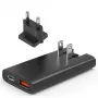 Choetech PD6011 PD65W GaN Slim USB-A+C mini caricabatterie (nero)