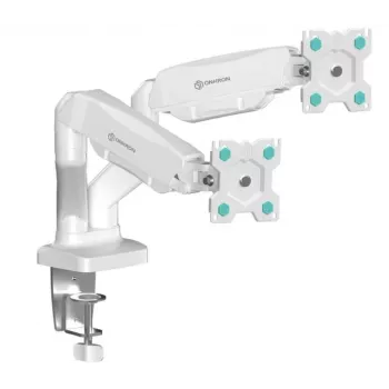 ONKRON G160-W Supporto da scrivania orientabile e inclinabile per due monitor da 13-32 pollici, fino a 8 kg, bianco