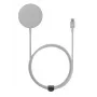 Stazione di ricarica wireless native union Snapstand Qi2 arenaria, alimentata USB per interni, cavo da 1,5 m, grigio chiaro