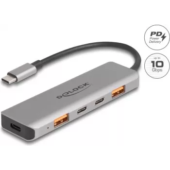 DeLOCK 64302 dock station per laptop con filo USB 3.2 Gen 2 Type-C grigio 95W