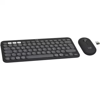 Logitech Pebble 2 Combo Tastiera e mouse wireless QWERTZ tedesco grafite