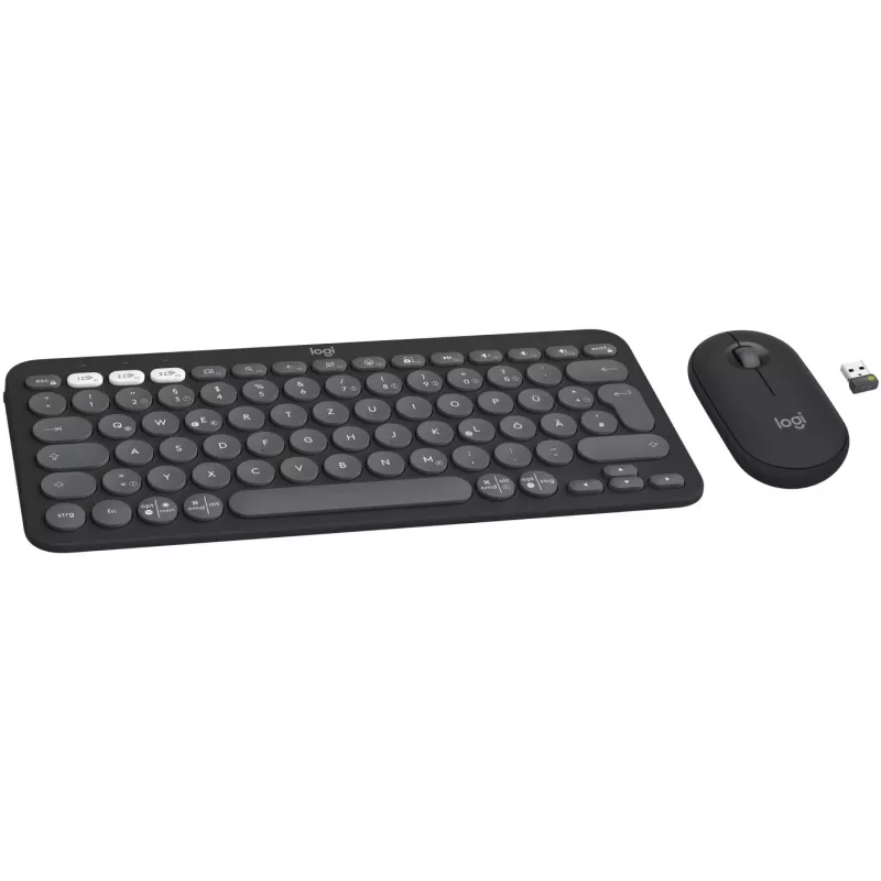 Logitech Pebble 2 Combo Tastiera e mouse wireless QWERTZ tedesco grafite