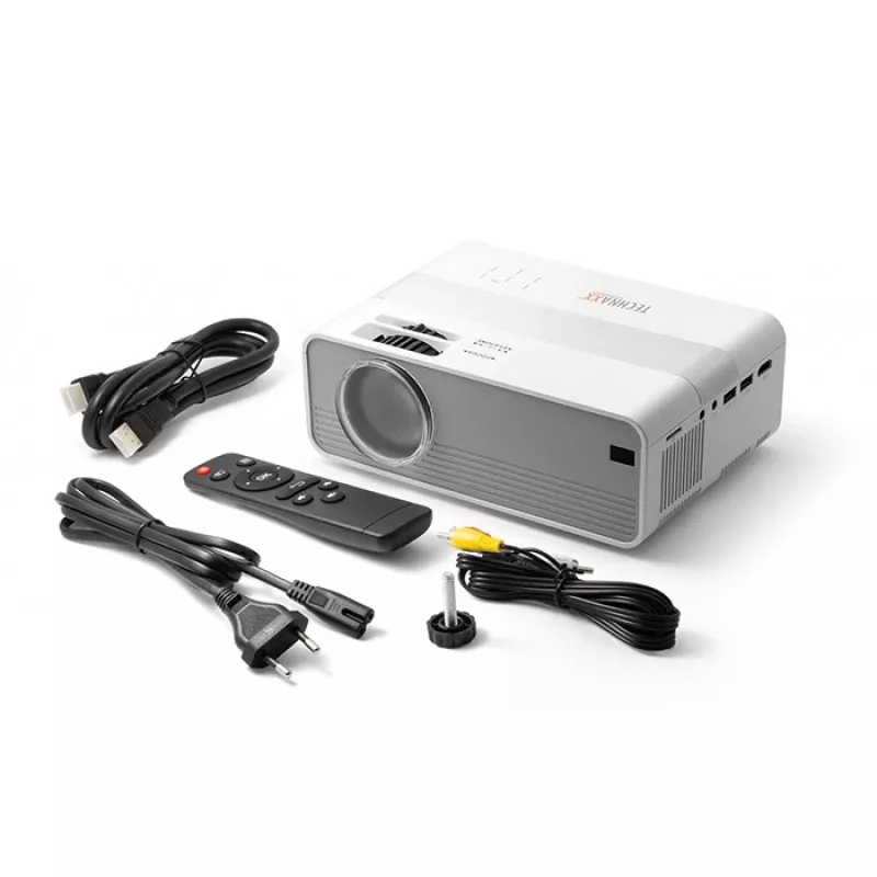 Technaxx TX-127 mini proiettore LED, LCD, HD 720p (1280x720), bianco/grigio
