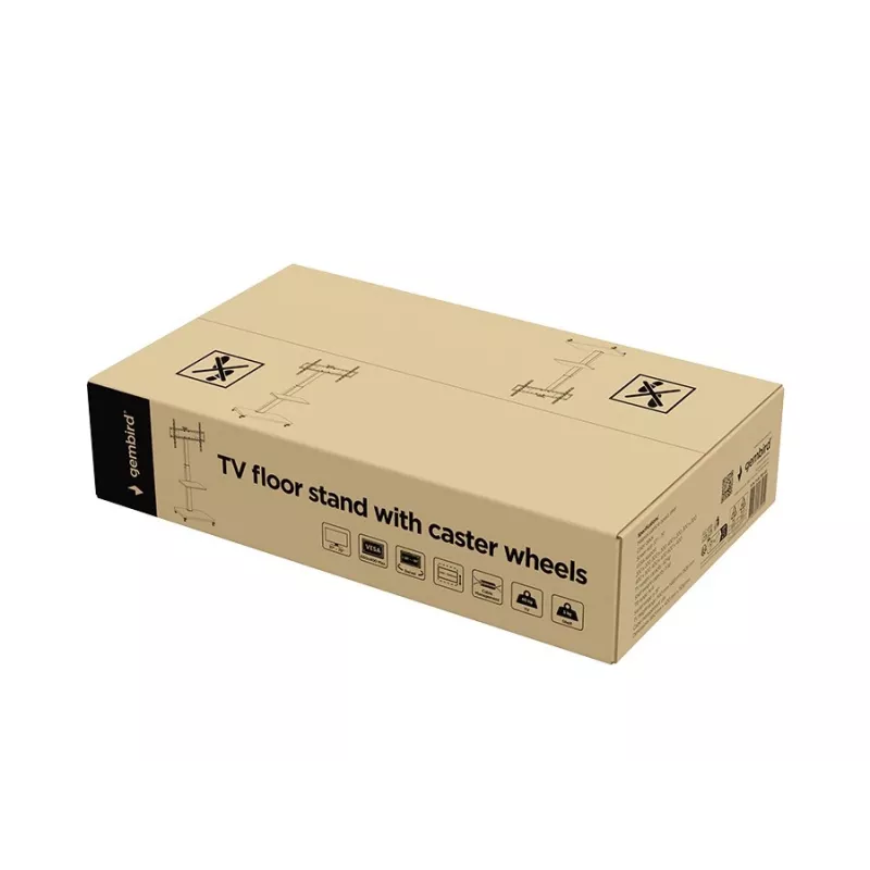 Supporto a terra per TV Gembird TVS-75S-02 con ruote, 37 - 75, nero