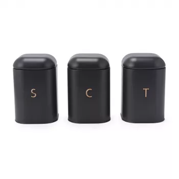 Set contenitori da cucina Salter BW13729EU7 3 pezzi antracite – contenitori ermetici per la cucina