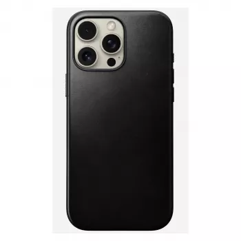 Custodia per smartphone Nomad Modern Leather Case per iPhone 16 Pro Max, 6,9 pollici (17,5 cm), nero, pelle+PC+TPU