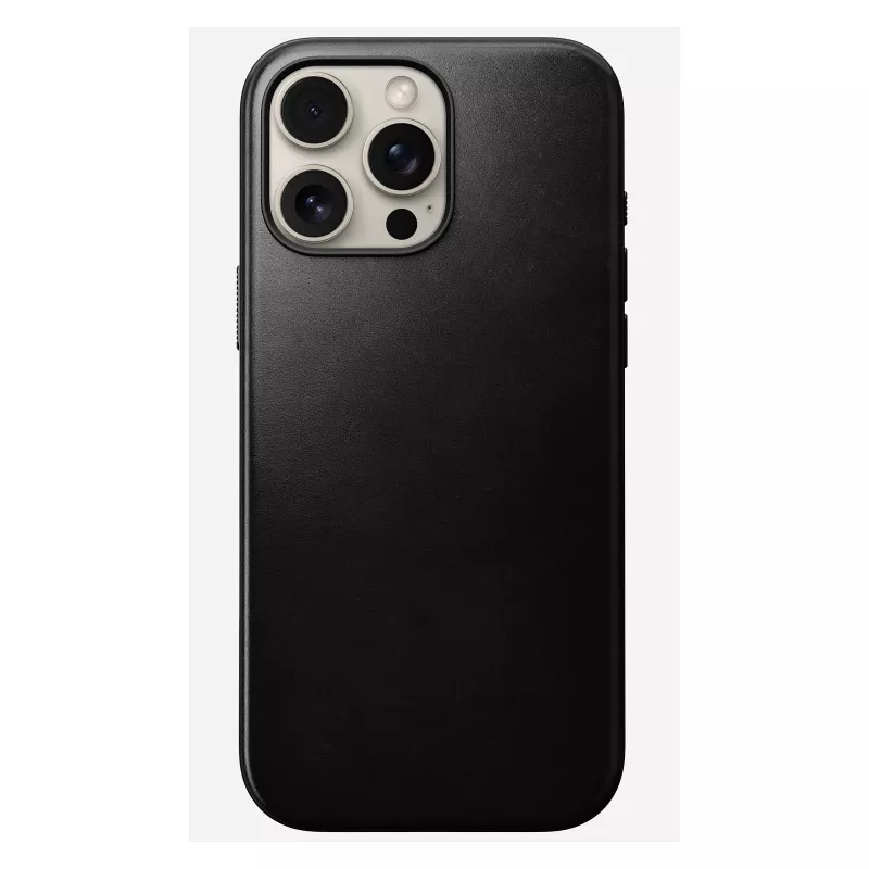 Custodia per smartphone Nomad Modern Leather Case per iPhone 16 Pro Max, 6,9 pollici (17,5 cm), nero, pelle+PC+TPU