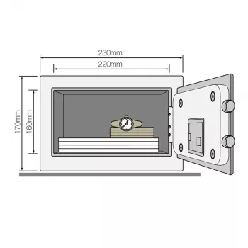 Cassaforte Yale YSV/170/DB2/P 3,8 l acciaio rosa