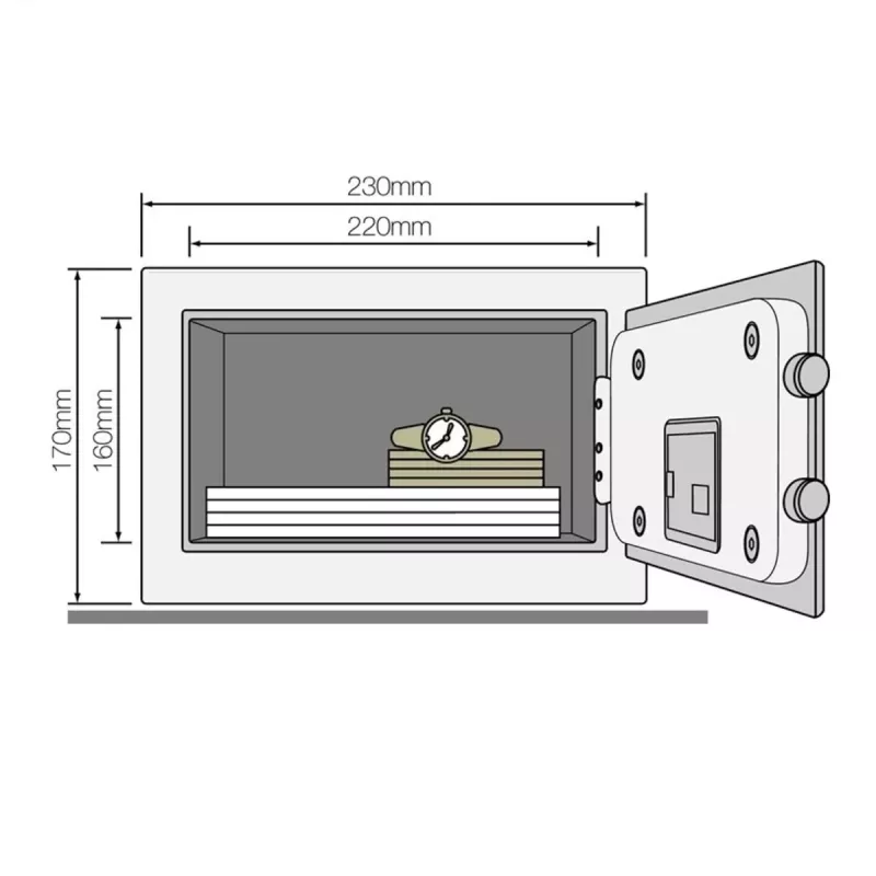 Cassaforte Yale YSV/170/DB2/P 3,8 l acciaio rosa