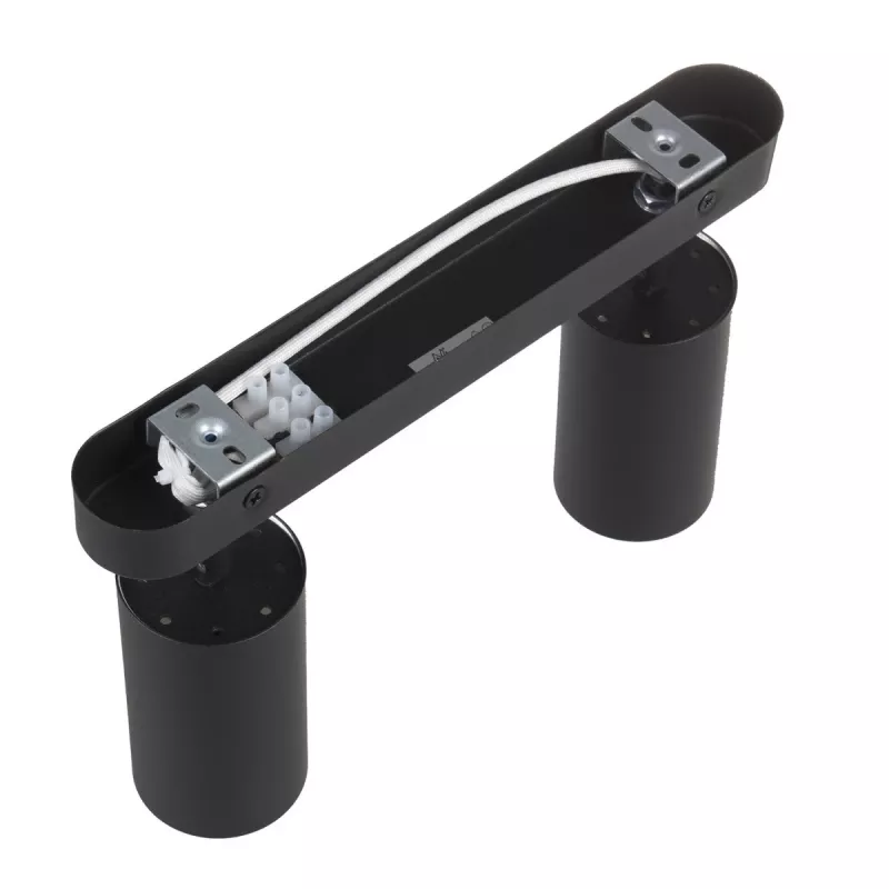 Maclean MCE452 B faretto da parete e soffitto, orientabile, alluminio, 2xGU10, nero opaco
