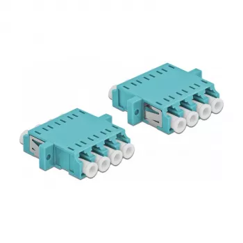 Delock 86541 giunto per fibra ottica LC Quad Multimode OM3, azzurro, 2 pz