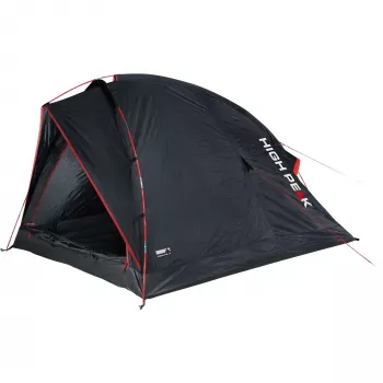 Tenda High Peak Minitramp 2 leggera nero/rosso — tenda da campeggio compatta per 2 persone