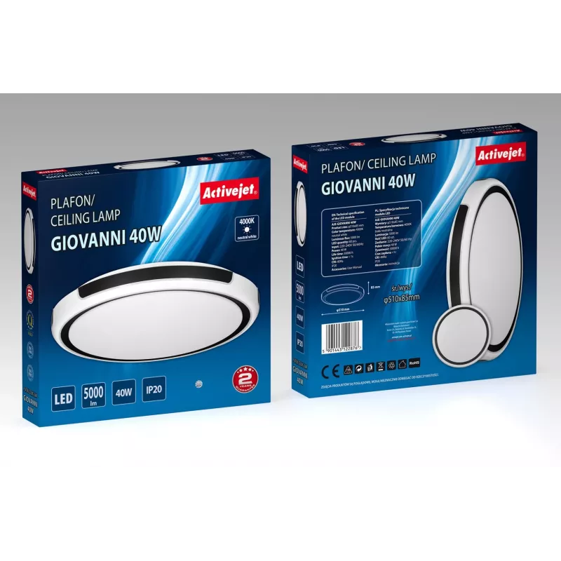 Activejet AJE-GIOVANNI Plafoniera LED 40W