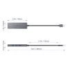 Hub USB Aukey CB-H36 — 4 porte USB 3.2 Gen 1 Type-A, host USB 2.0, 5000 Mbit/s, alluminio argento