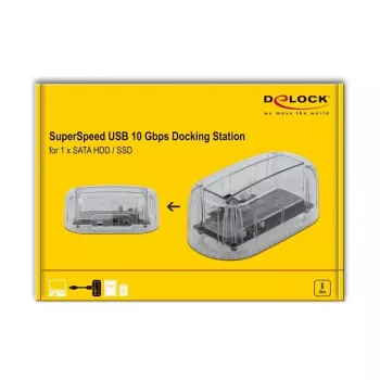 Case per HDD/SSD DeLOCK 64089 trasparente 2,5/3,5 pollici
