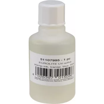 Inchiostro per tampone EUROLITE UV-attivo trasparente blu 50 ml