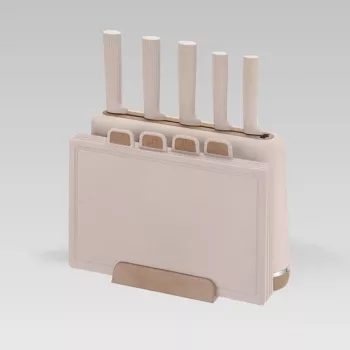 Maestro MR-1412-BEIGE set di coltelli con ceppo + set di taglieri beige