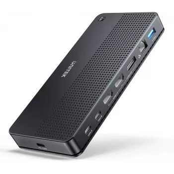 Docking station UNITEK D1103A01 USB4 con cavo nero 100W Power Delivery