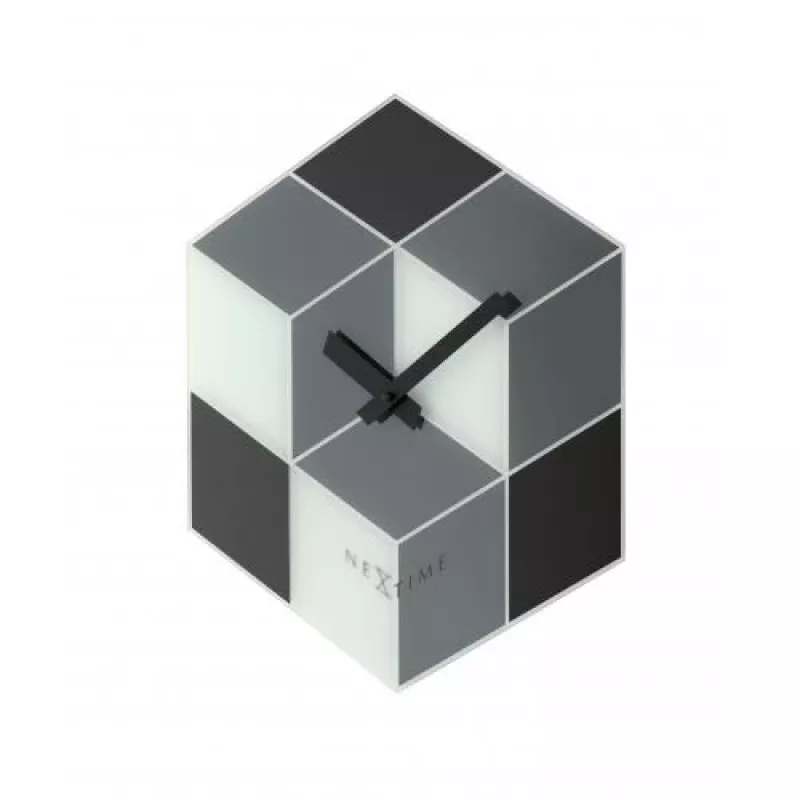 NeXtime orologio 8171 Cubic, 43,5x37 cm, da parete, nero/bianco/grigio