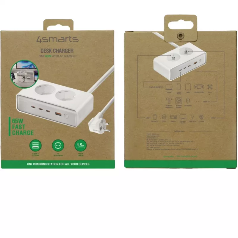 Caricabatterie 4smarts 540065 universale caricabatterie ricarica rapida AC 4 porte