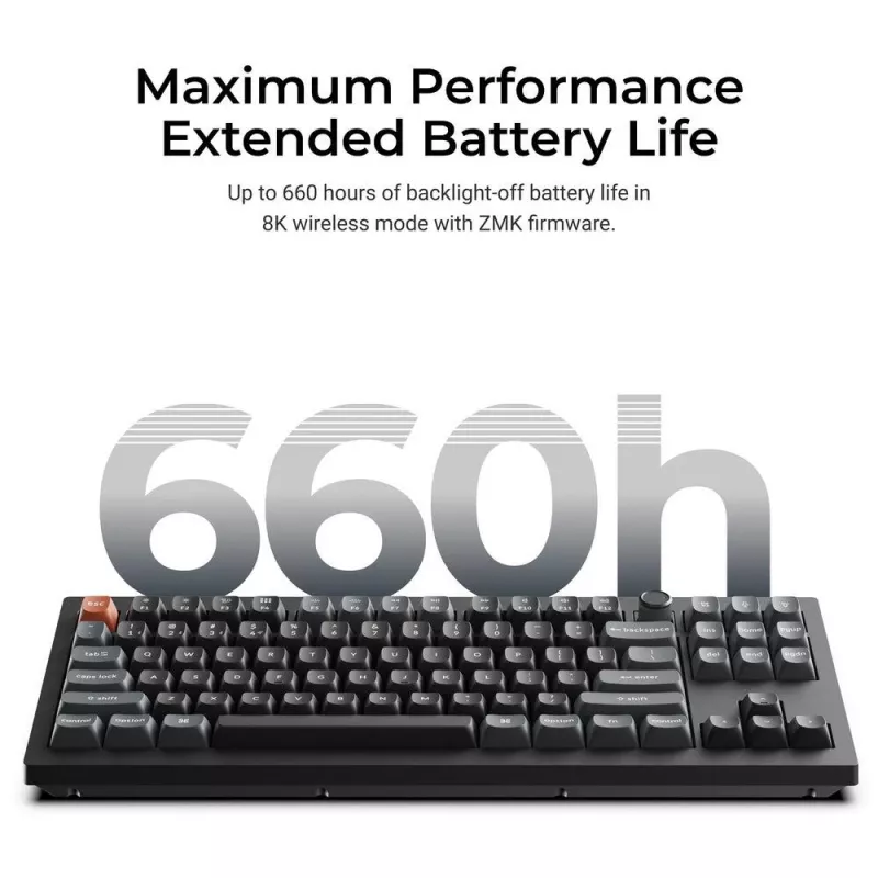Tastiera meccanica Keychron V3 Ultra 8K – cavo e Bluetooth, QWERTY, RGB, nero