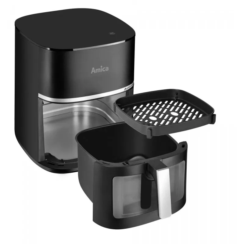 Amica AFM 6020 friggitrice ad aria, 7,2 l, 1700 W, 10 programmi, display LCD, nera