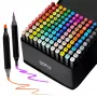 Set pennarelli alcolici Extralink 120 colori doppia punta