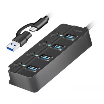 Hub USB 3.2 Gen1, 4x USB-A interruttore on/off