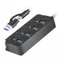 Hub USB 3.2 Gen1, 4x USB-A interruttore on/off