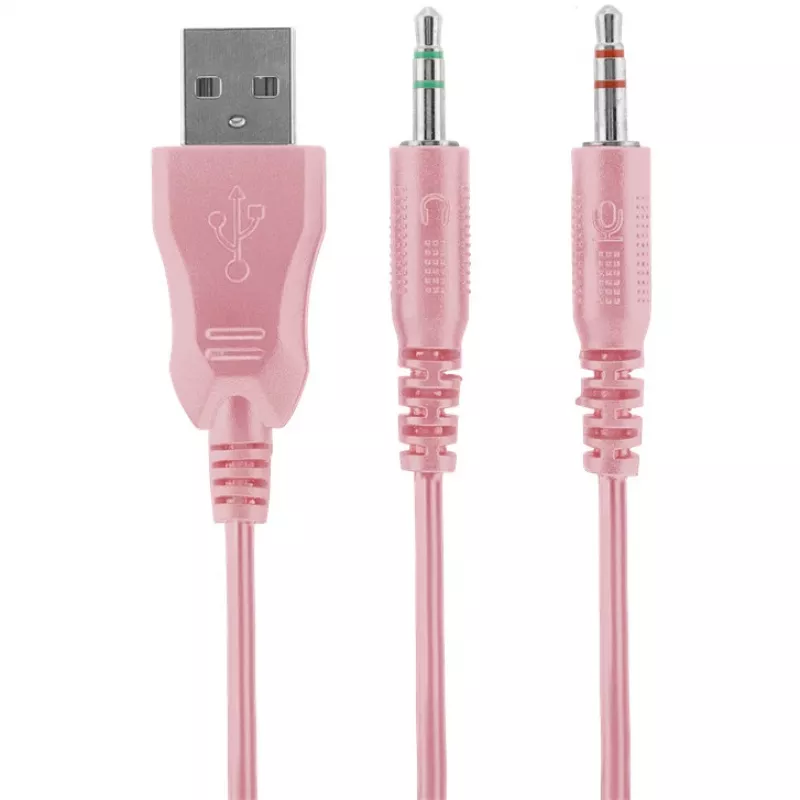 Deltaco GAM-030-P cuffie e headset con filo headband gaming USB Type-A rosa (GAM-030-P)