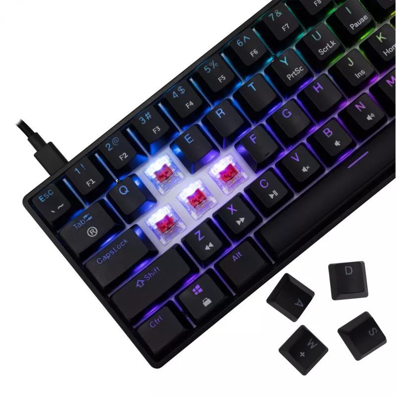 Tastiera meccanica gaming White Shark Shinobi-2 con switch Red, nera, layout US
