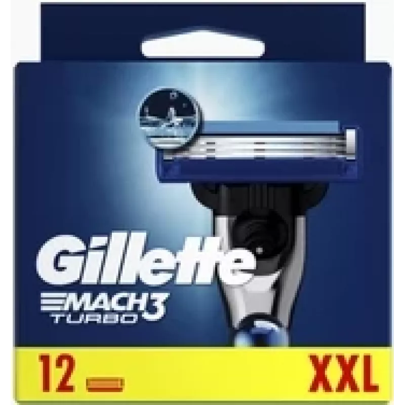 Gillette MACH3 Turbo Lama da barba 12 pz. acciaio inox uomo