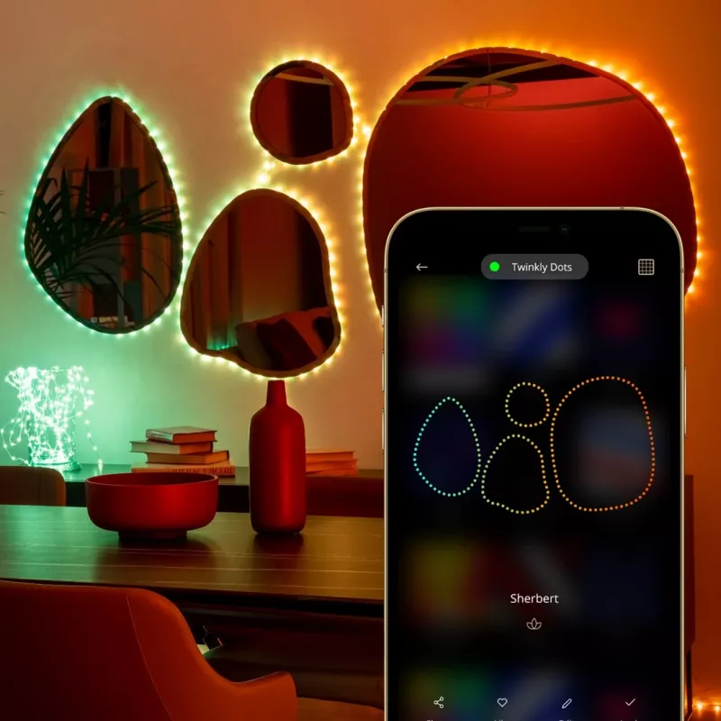 Twinkly Dots 60 RGB luci smart USB, 3 m, nero